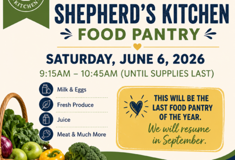 Shepherd's Kitchen food pantry june 2026