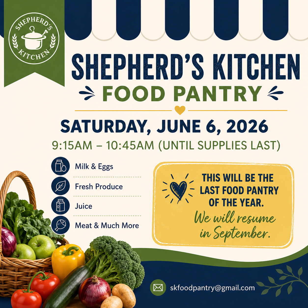 Shepherd's Kitchen food pantry june 2026