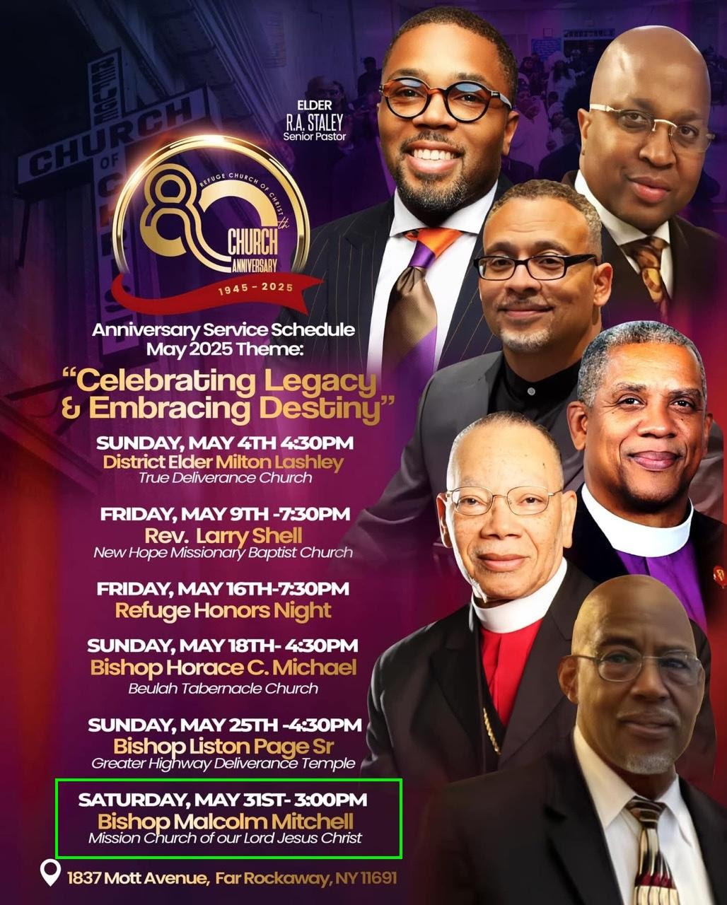 Bishop Malcolm D. Mitchell in Far Rockaway, NY!