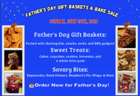 Father's day bake sale and gift baskets