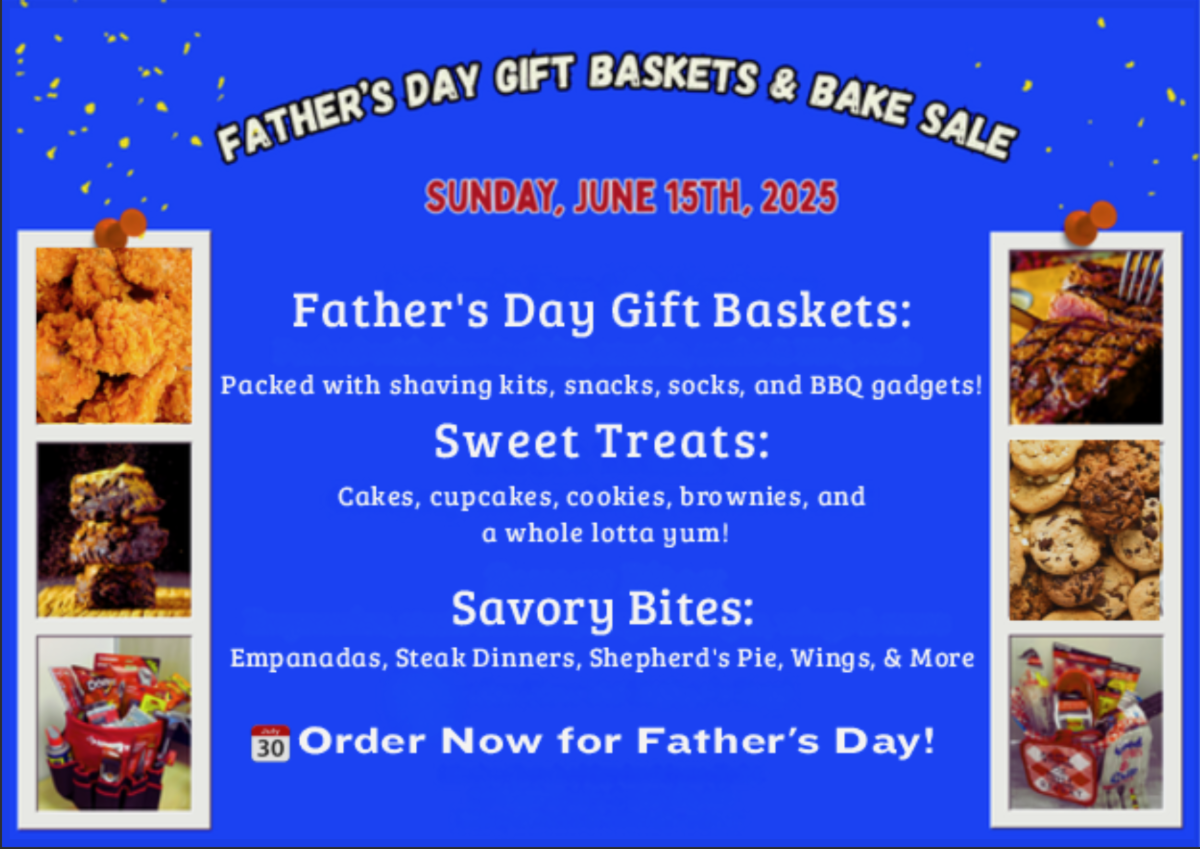 Father's day bake sale and gift baskets