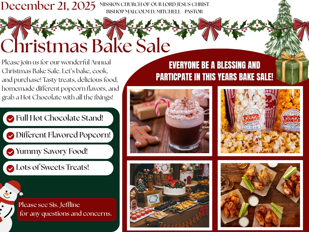 Christmas Bake Sale Sunday Dec 21