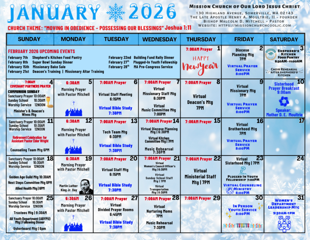 January church calendar