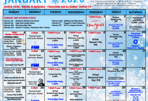 January church calendar